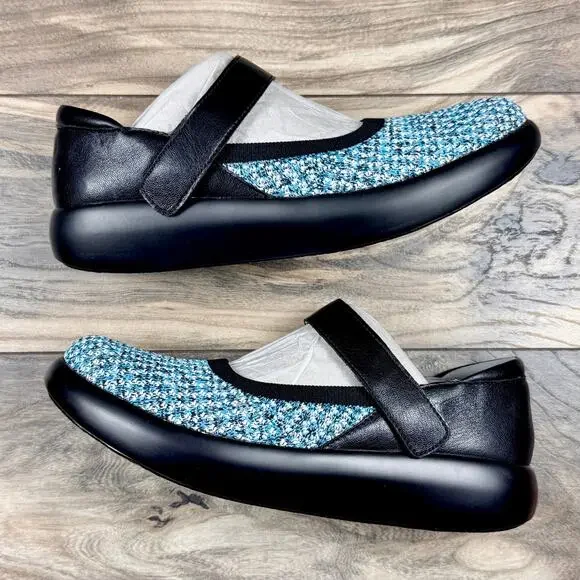 NIB Alegria by PG Lite 39 9 Olivia Comfort Mary Jane Flats Shoes Black Multi - Picture 5 of 10